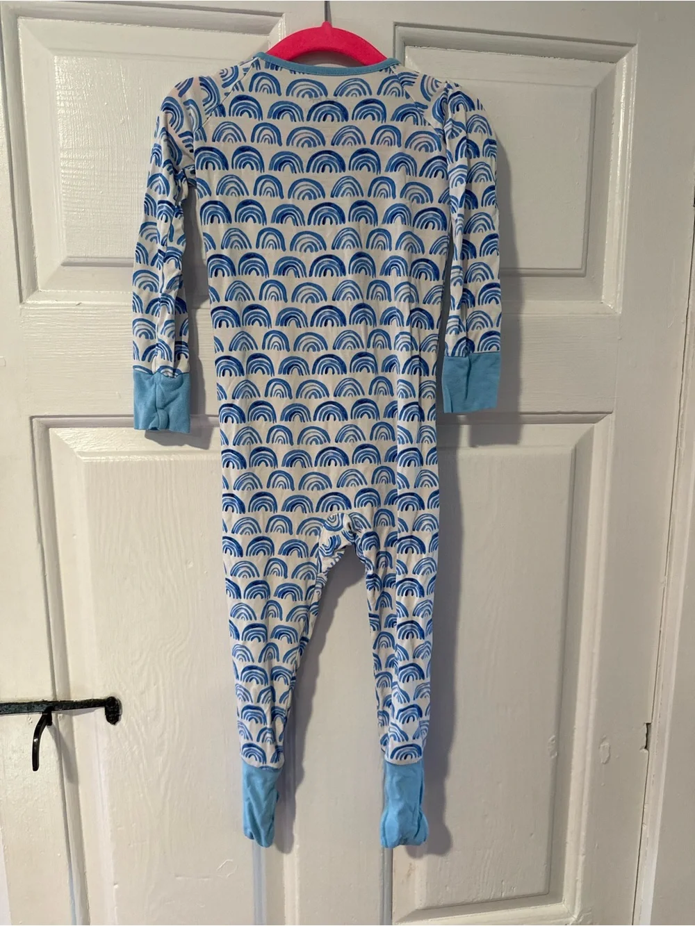 Little Sleepies Zippy pajamas - blue rainbows